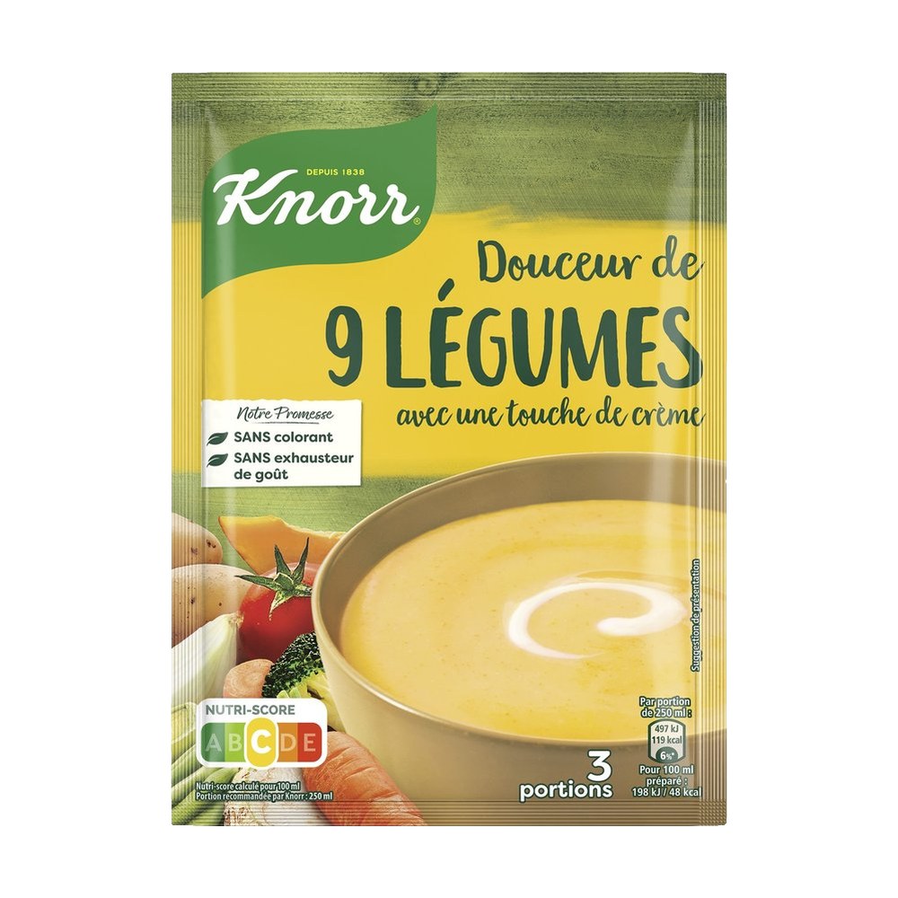 Knorr Soupe Déshydratée Douceur de 9 Légumes 3 Portions